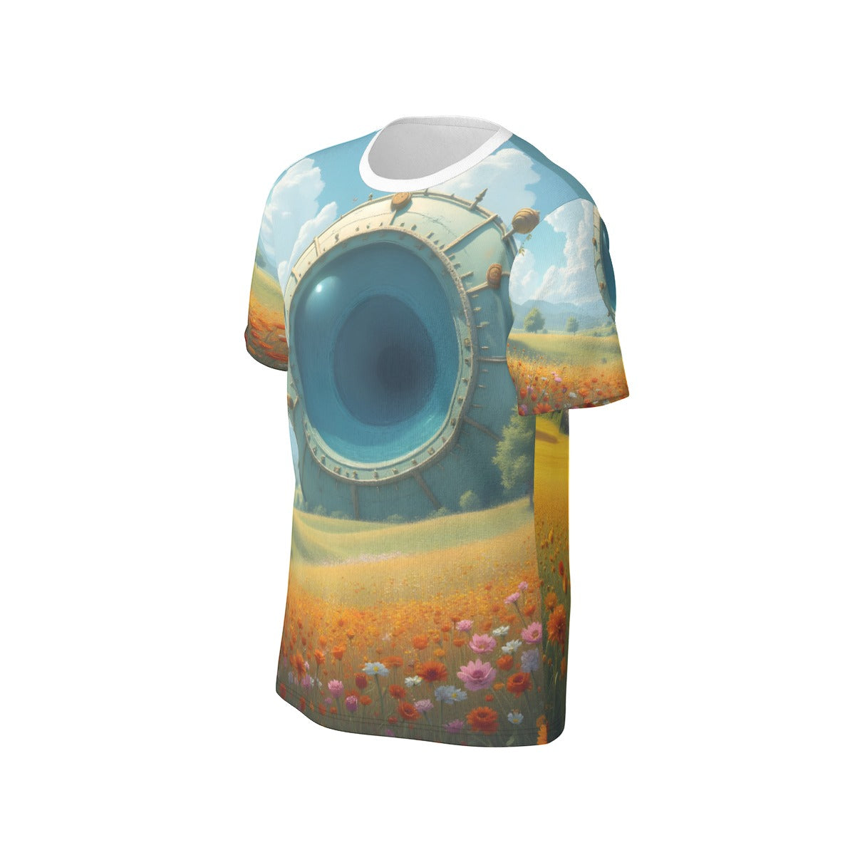 All-Over Print O-Neck T-Shirt Cotton
