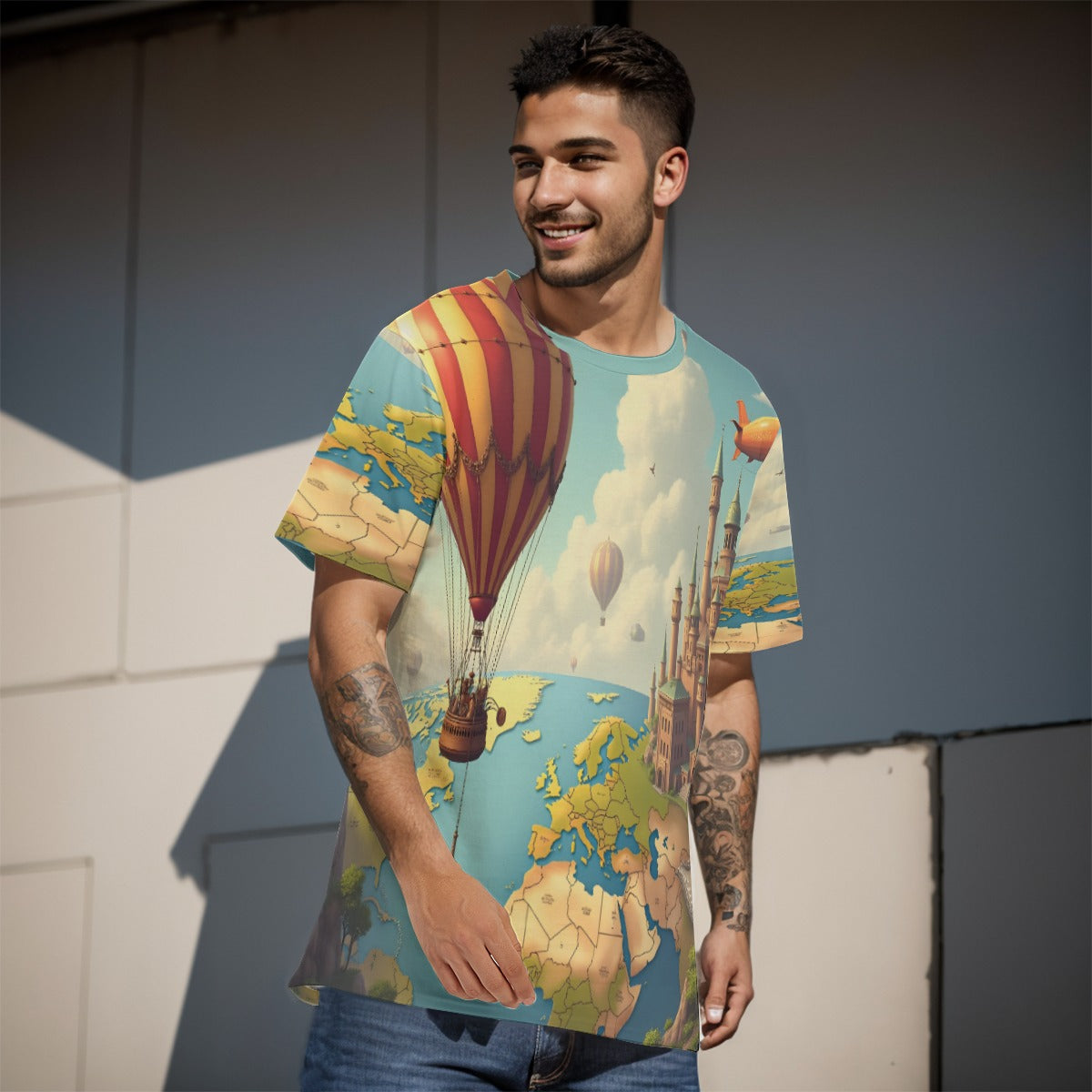 All-Over Print Men's O-Neck T-Shirt | 190GSM Cotton