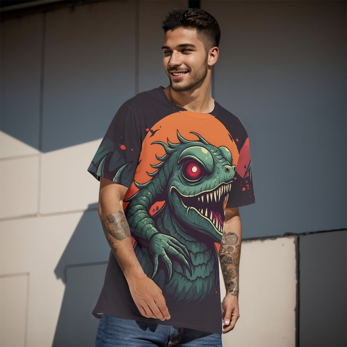 All-Over Print  T-Shirt  Cotton