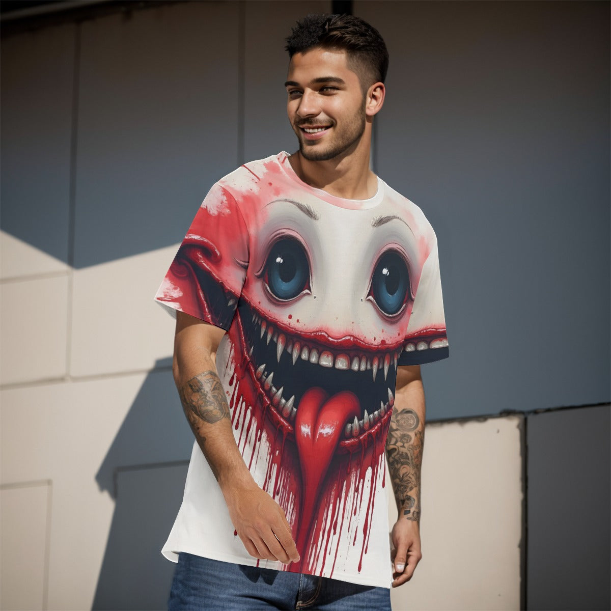 All-Over Print  T-Shirt  Cotton