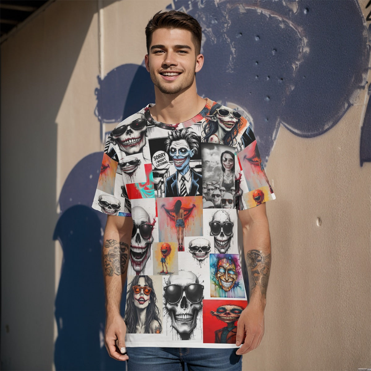 All-Over Print  T-Shirt  Cotton