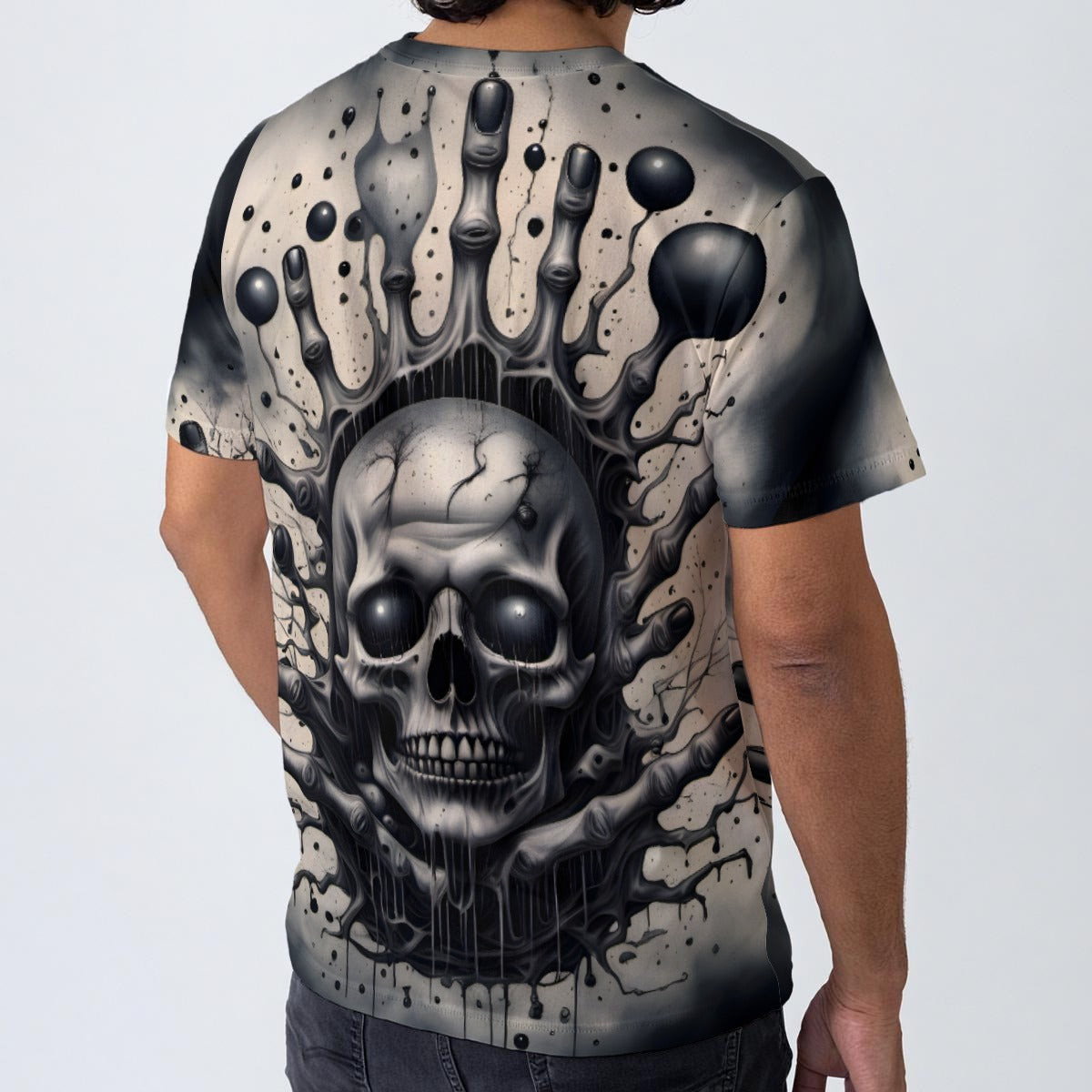 All-Over Print  Cotton Graphic T-Shirt