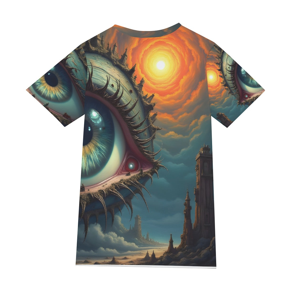 All-Over Print Inked Clothing, Designed by AI, Tattoo Inspired Art Shirt, Unique Apparel, Tee with Digital Art   Print, Gift For Him