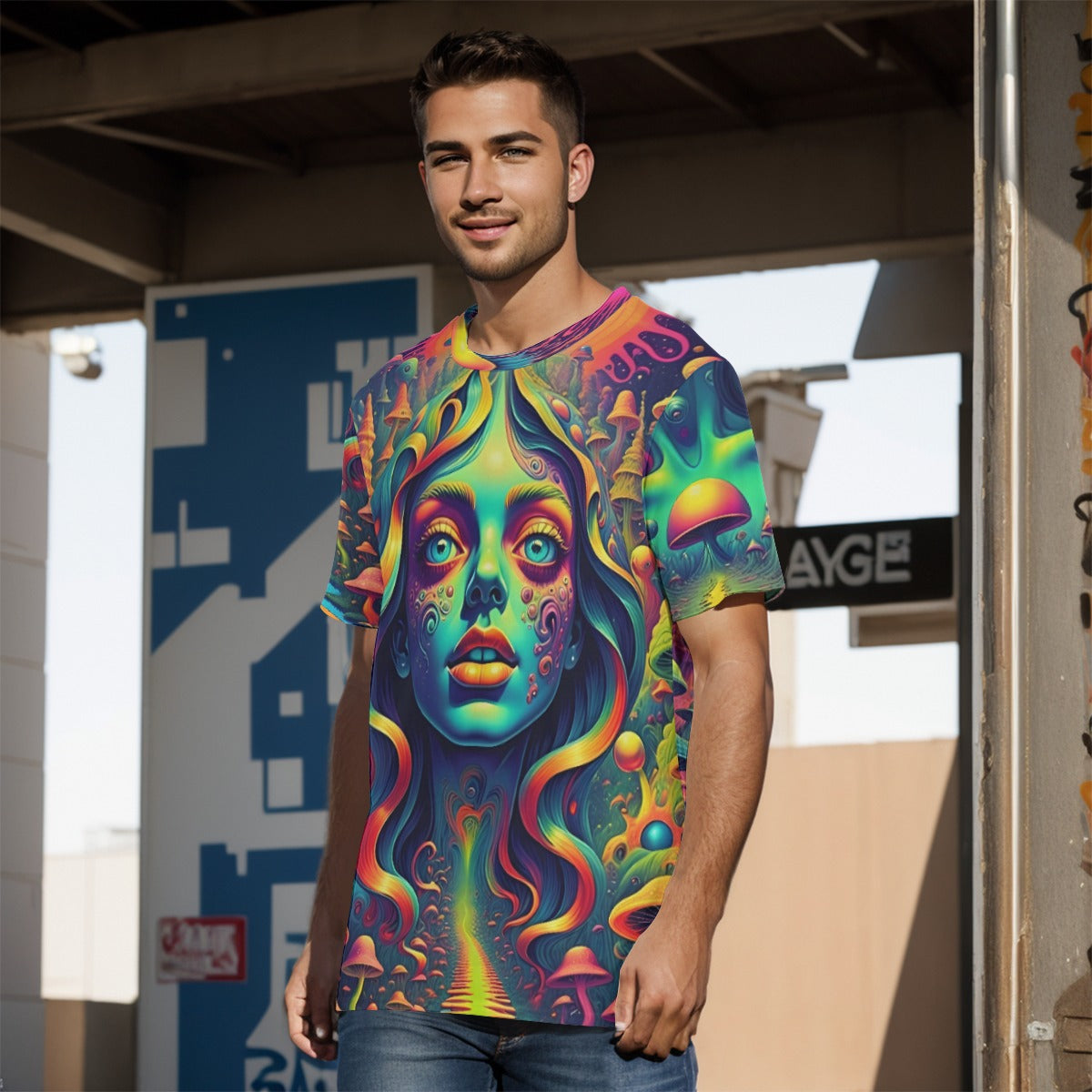 All-Over Print Men's O-Neck T-Shirt | 190GSM Cotton