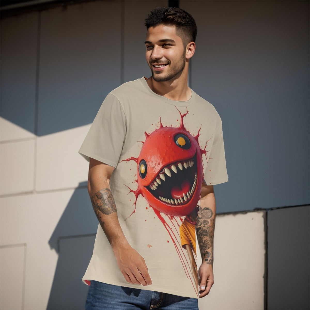 Crazy AI Inked Clothing, Tattoo style  Print Shirt,  Graphic Tee, Digital Design, Apparel, Fashionable Wear,Gift For