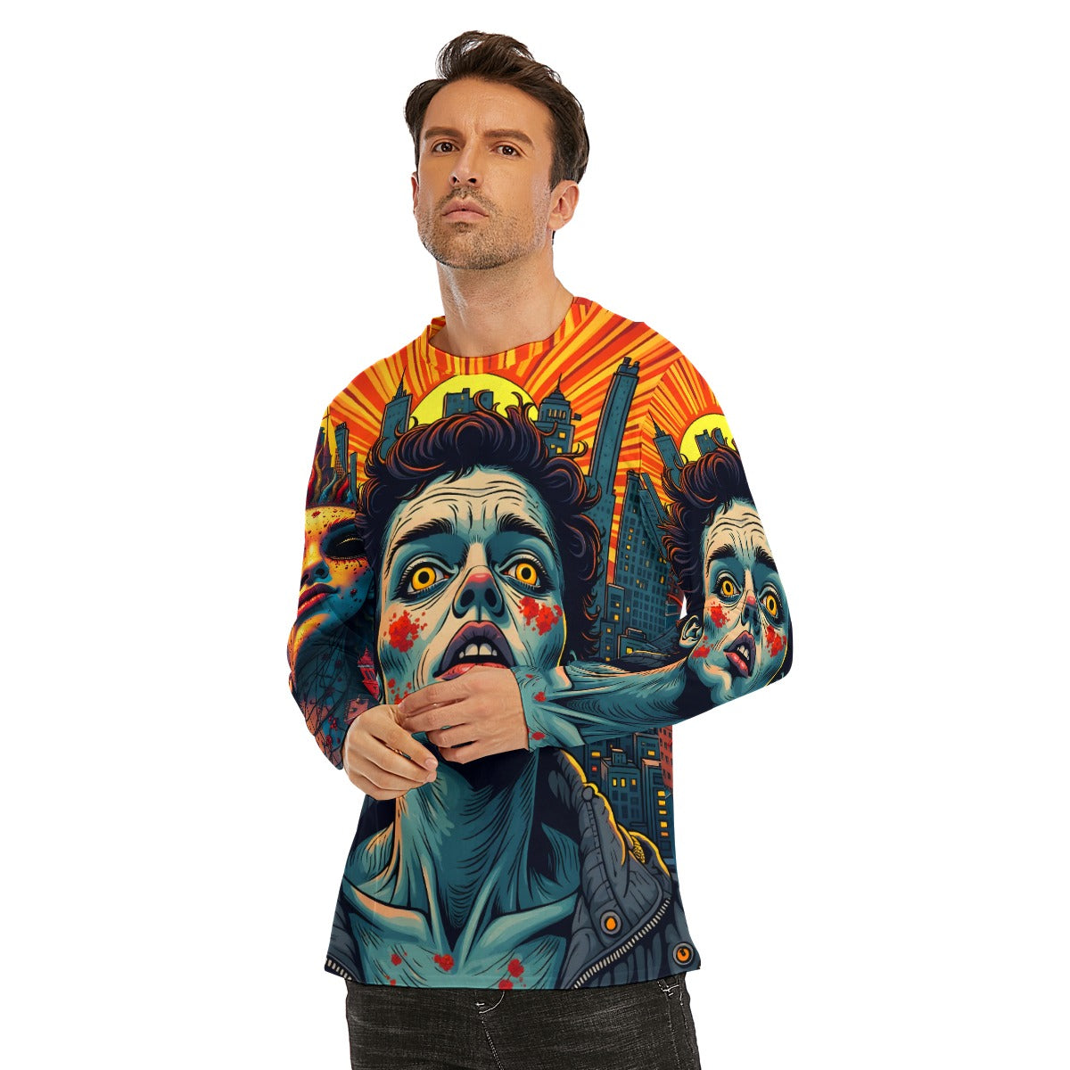 All-Over Print Long Sleeve T-Shirt | 190GSM Cotton