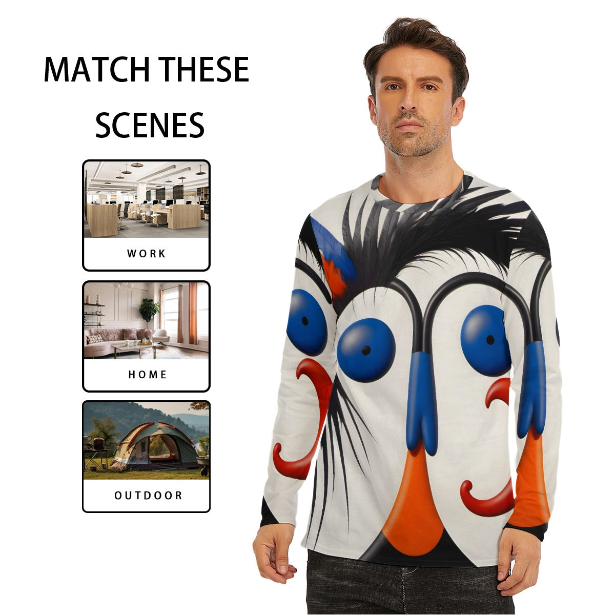 All-Over Print Long Sleeve T-Shirt | 190GSM Cotton