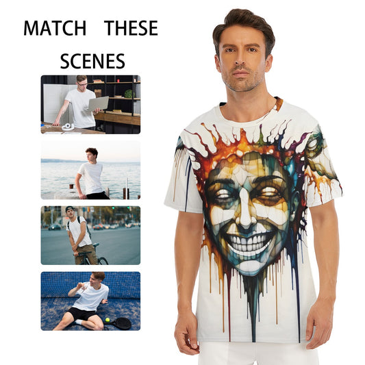 All-Over Print O-Neck T-Shirt Cotton