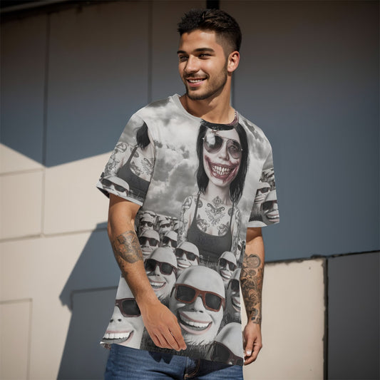 All-Over Print  O-Neck T-Shirt  Cotton