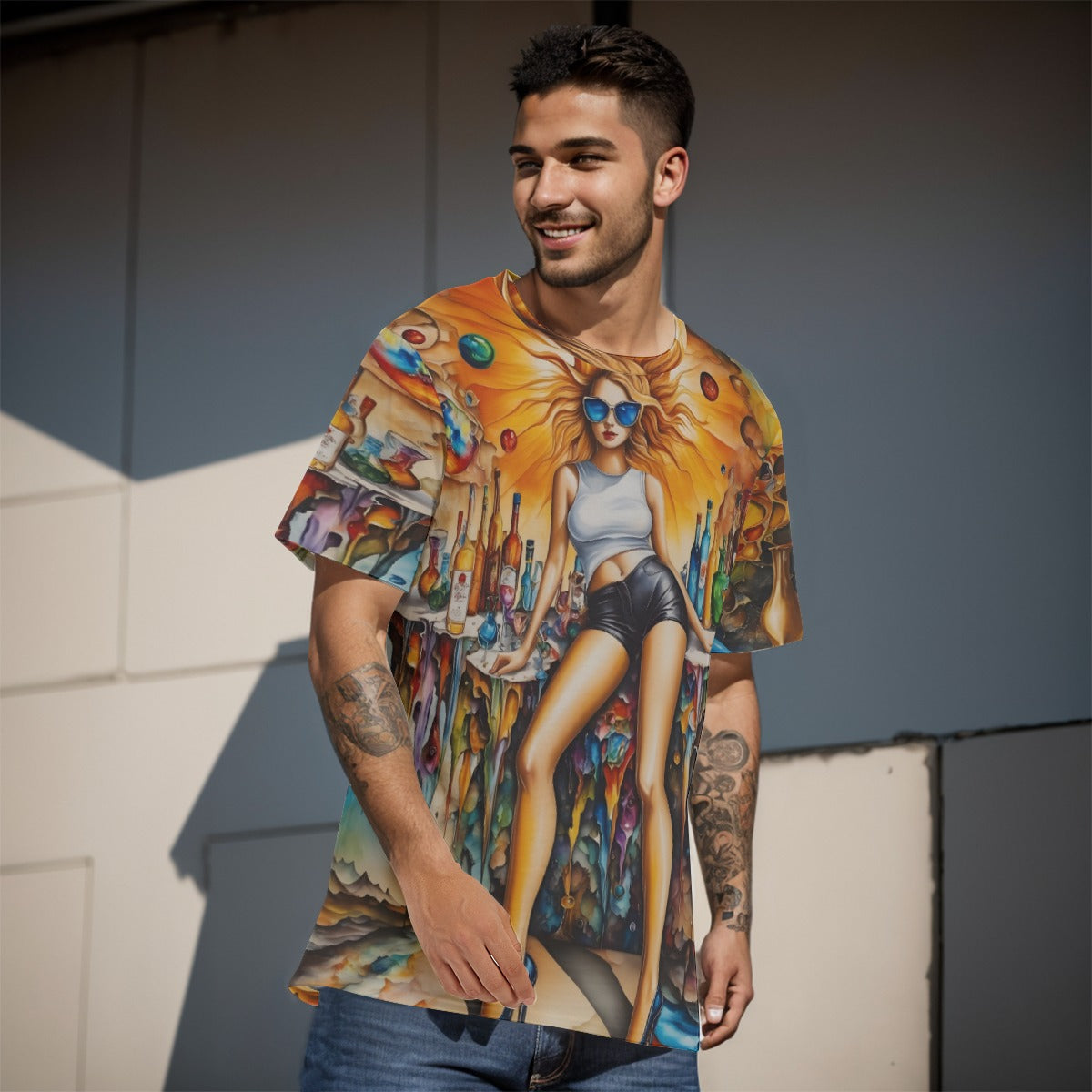 All-Over Print   T-Shirt  Cotton
