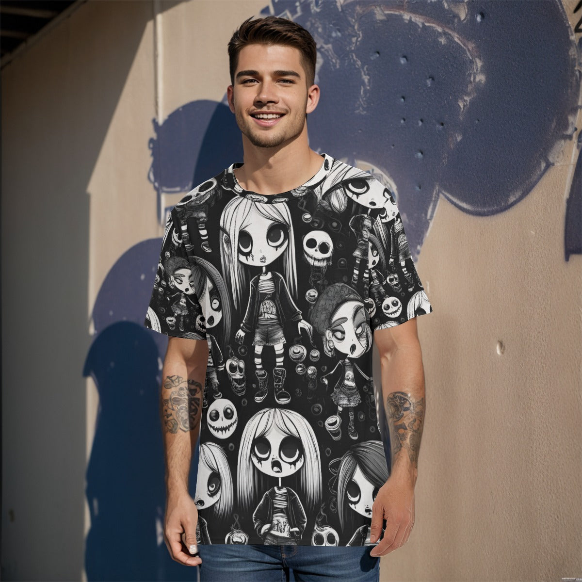 All-Over Print  T-Shirt  Cotton