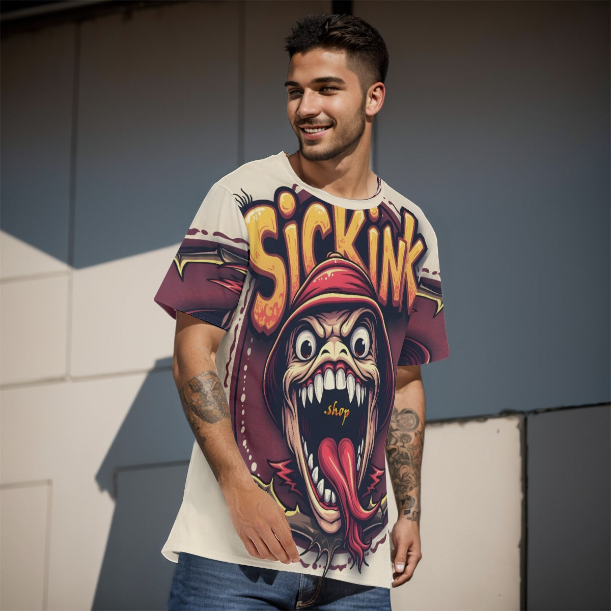 All-Over Print Men's O-Neck T-Shirt | 190GSM Cotton