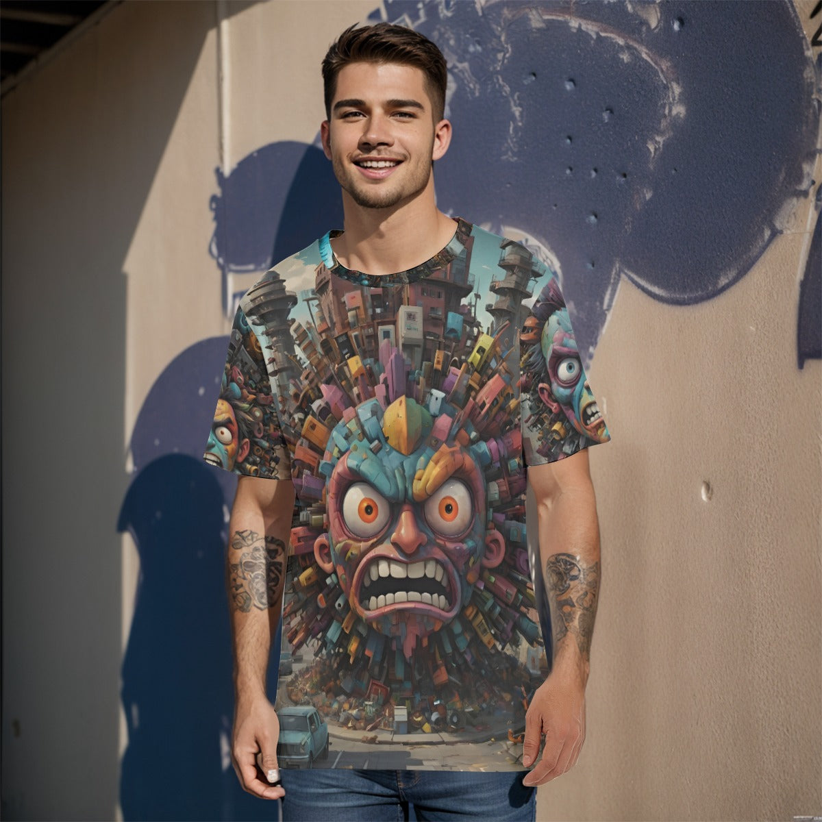 All-Over Print  O-Neck T-Shirt | 190GSM Cotton