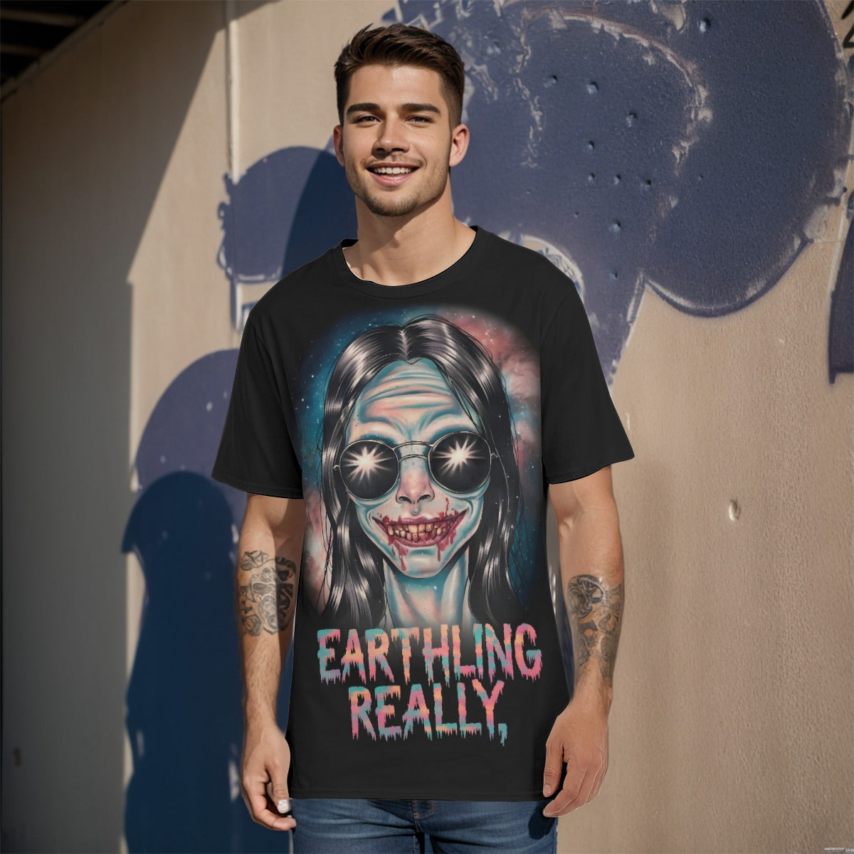 All-Over Print   T-Shirt  Cotton