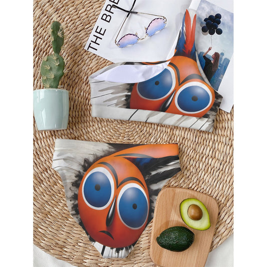 All-Over Print Women's Bikini With Single Shoulder