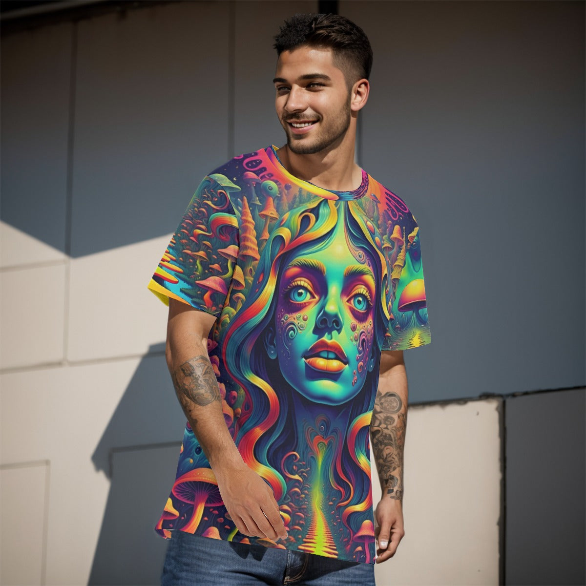 All-Over Print Men's O-Neck T-Shirt | 190GSM Cotton