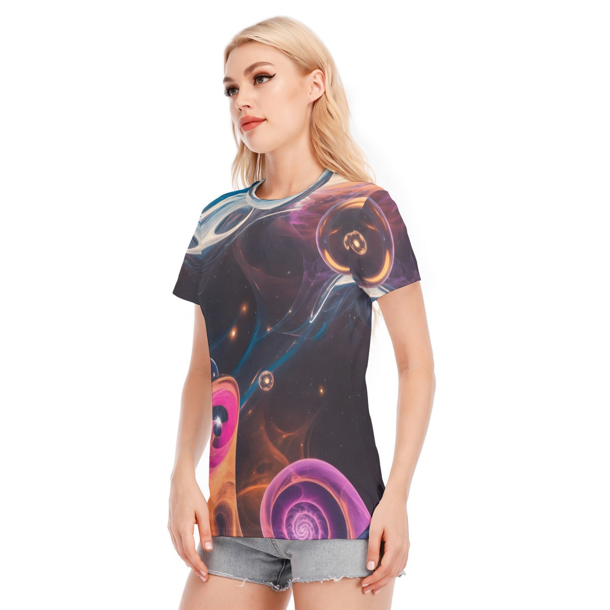 All-Over Print Women's Round Neck T-Shirt | 190GSM Cotton