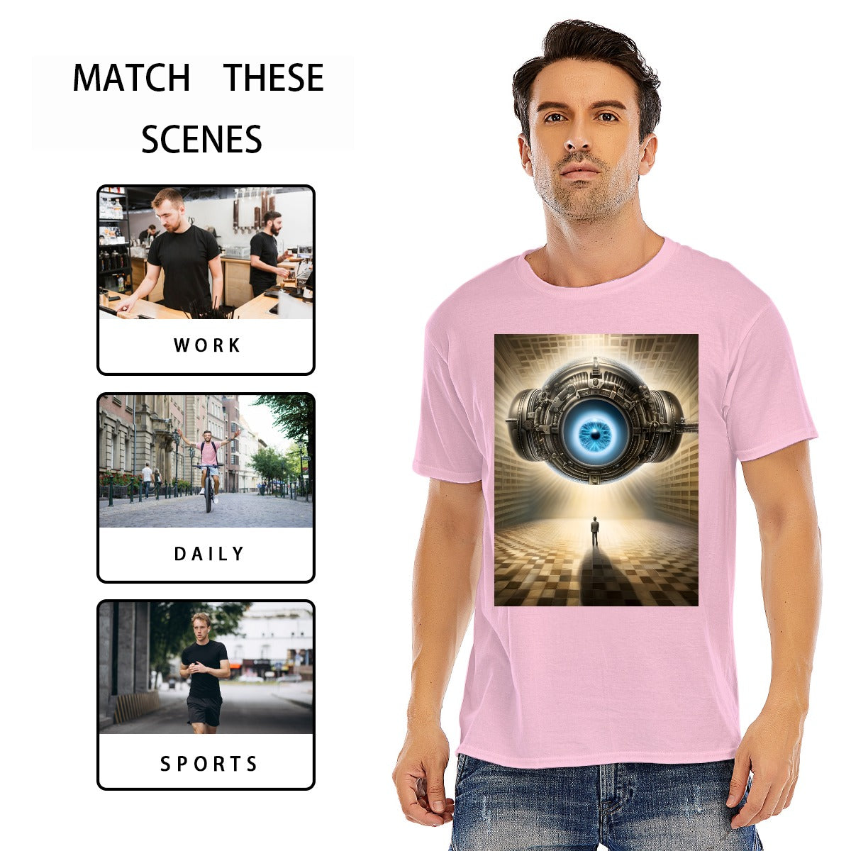 Unisex O-neck Short Sleeve T-shirt CottonStAI Inked Clothing, Tattoo Style Apparel, Edgy Designs, T-Shirt with Digital Print, Graphic Tee, Gift For All, Fashion Statement