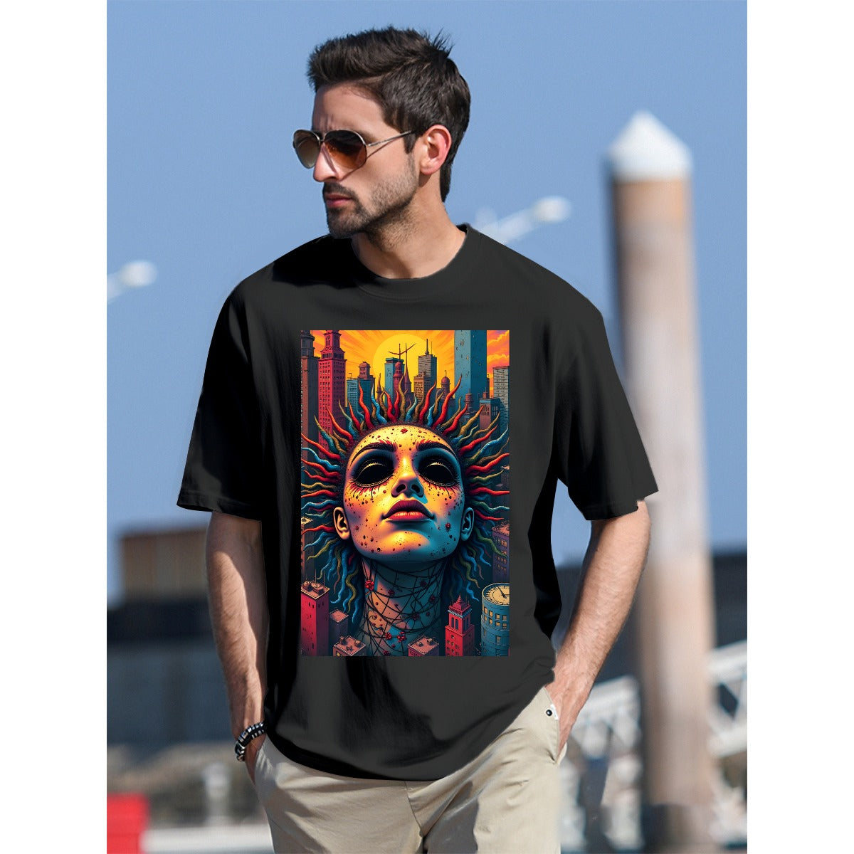 USA,    Digital Art, One of a Kind AI Image, Tattoo inspired design, inked clothing,