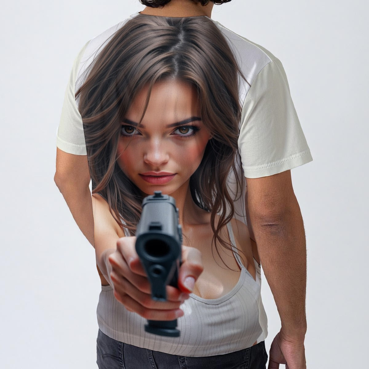 All-Over Print  Graphic T-Shirt Cotton