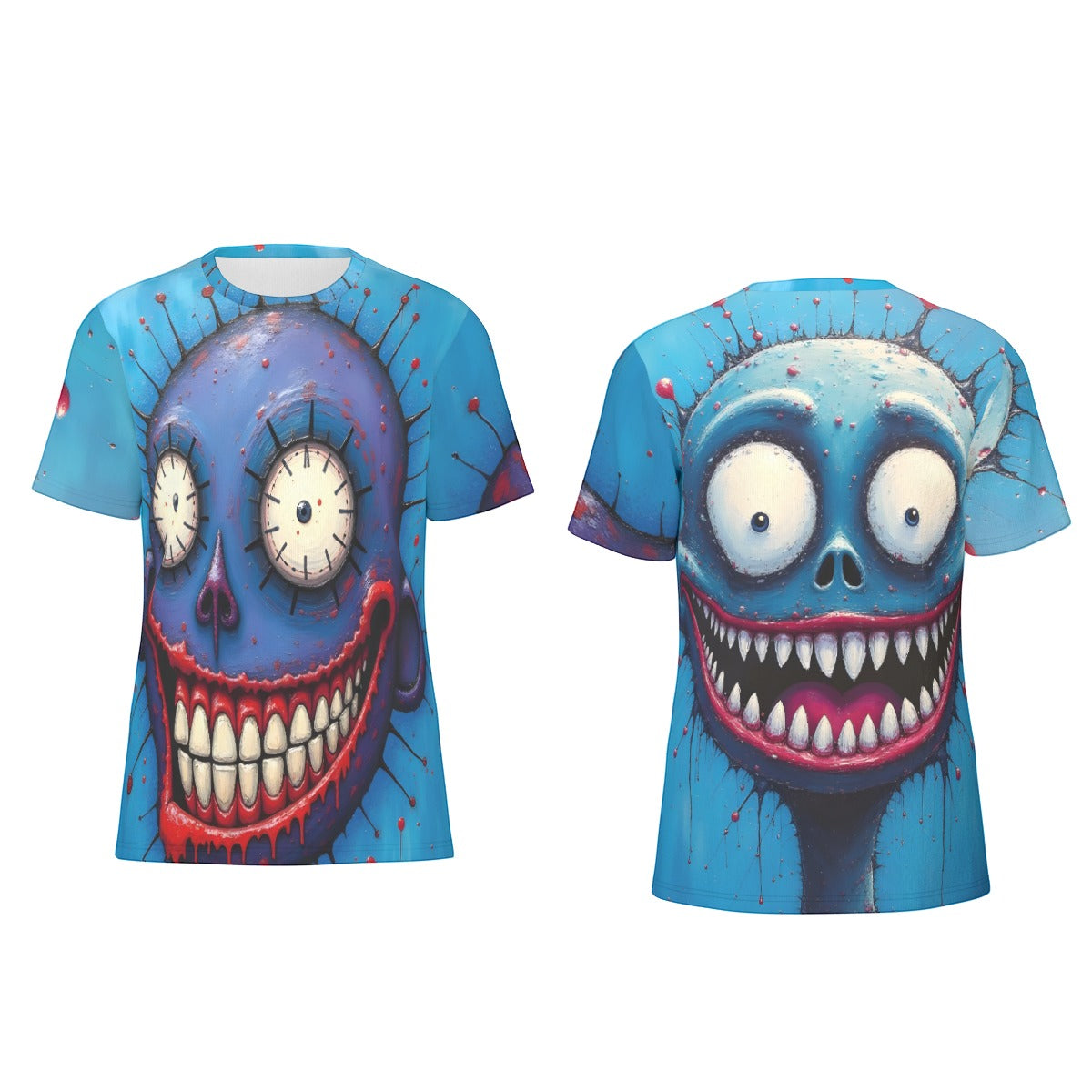 All-Over Print Cotton T-Shirt , Inked Clothing Designed by AI, Tattoo Inspired Art, Unique Apparel, Tee with Digital Art,   Print, Gifts For All